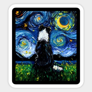 Border Collie Night 3 Sticker